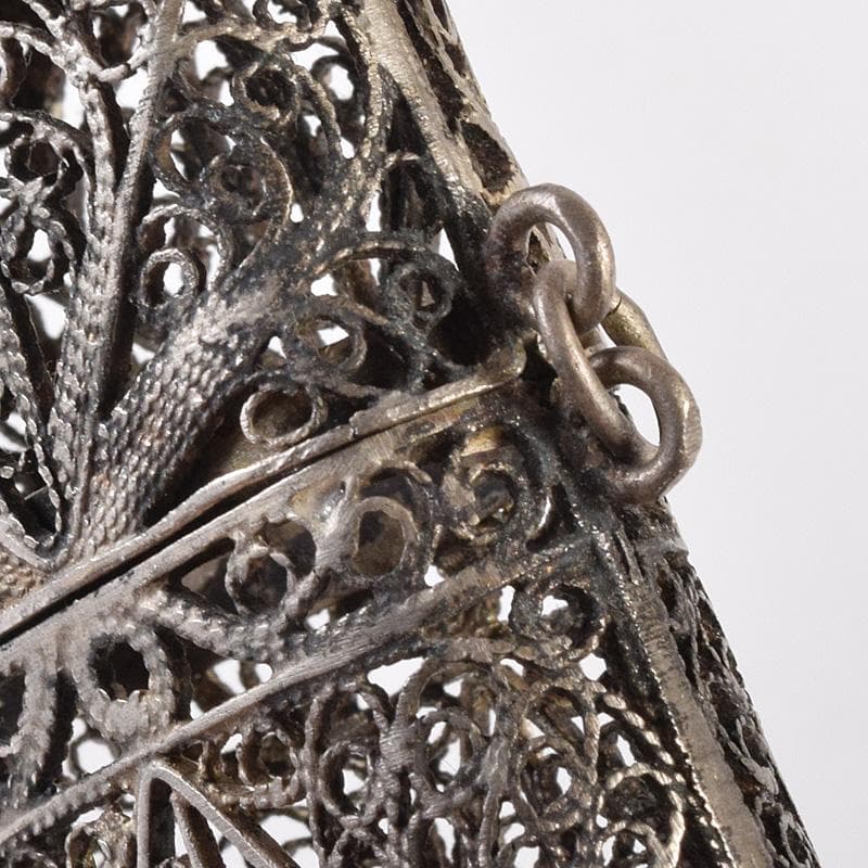 アンティーク　銀線細工　香入　ケース　約30g　C　R7761