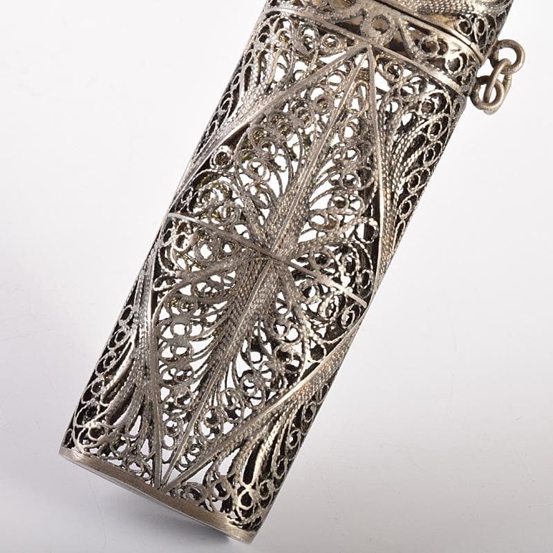 アンティーク　銀線細工　香入　ケース　約30g　C　R7761