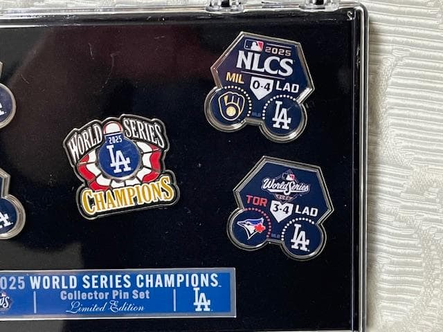 大谷翔平ドジャース25WSチャンピオン5PINラペルピンパッチセットUS限定品