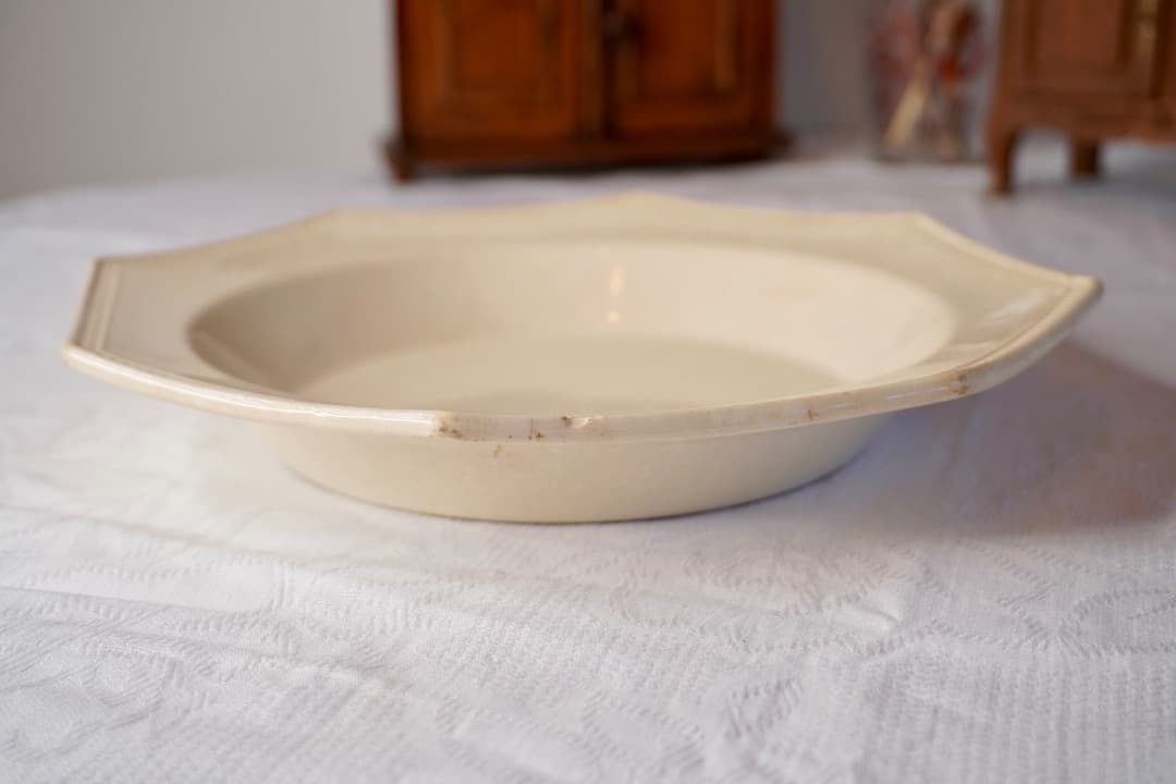フランス アンティーク クレイユモントロー オクトゴナルプレート 陶器 深皿③
