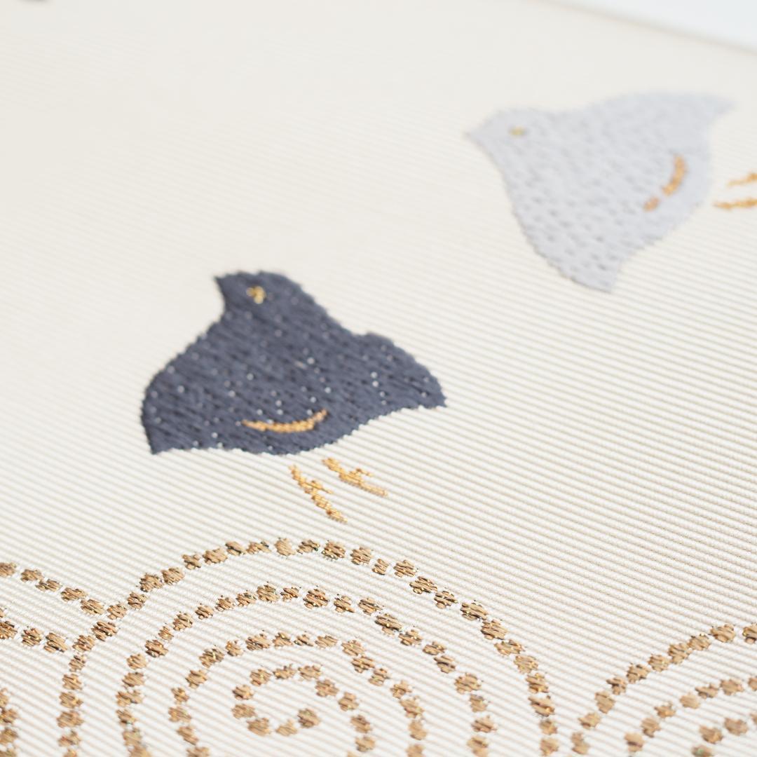 【帯】【名古屋帯】雲林綴 祥園 八寸帯 かがり帯 千鳥 No.9