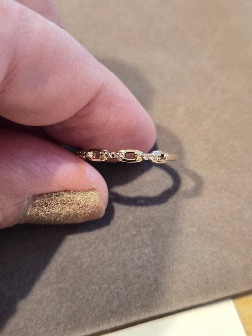 【新品】ete K18RG ブラウンダイヤモンド チェーンリング　11号