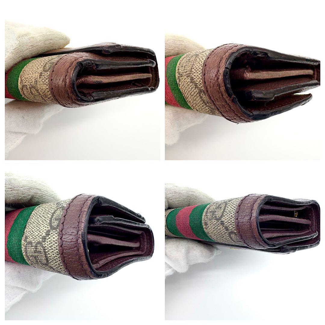 GUCCI　三つ折り財布　PVC　コンパクト　GGマーモント　シェリーライン