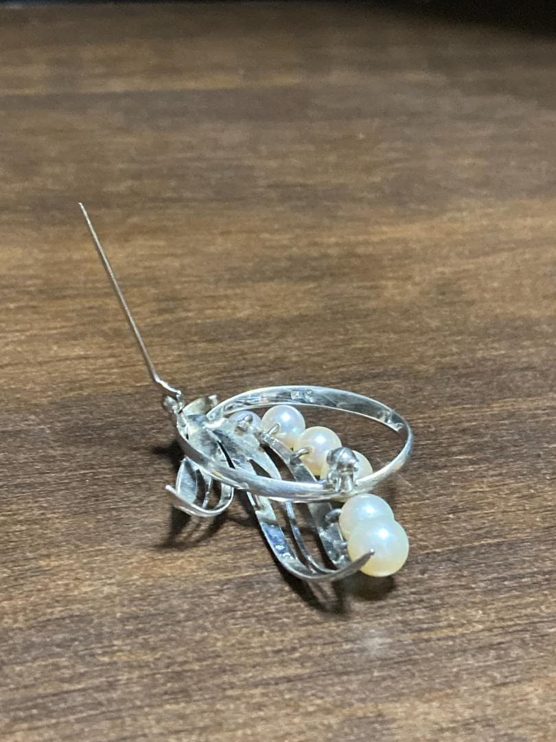 美品 ミキモト アコヤ真珠 パール ブローチ シルバー 6粒 6珠