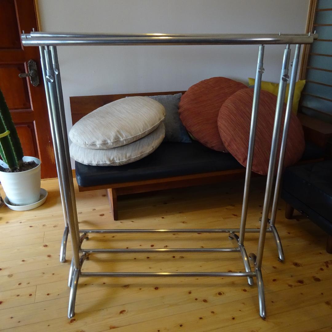 3本　ステンレス× ハンガーラックコートスタンド アイアン アンティークアパレル