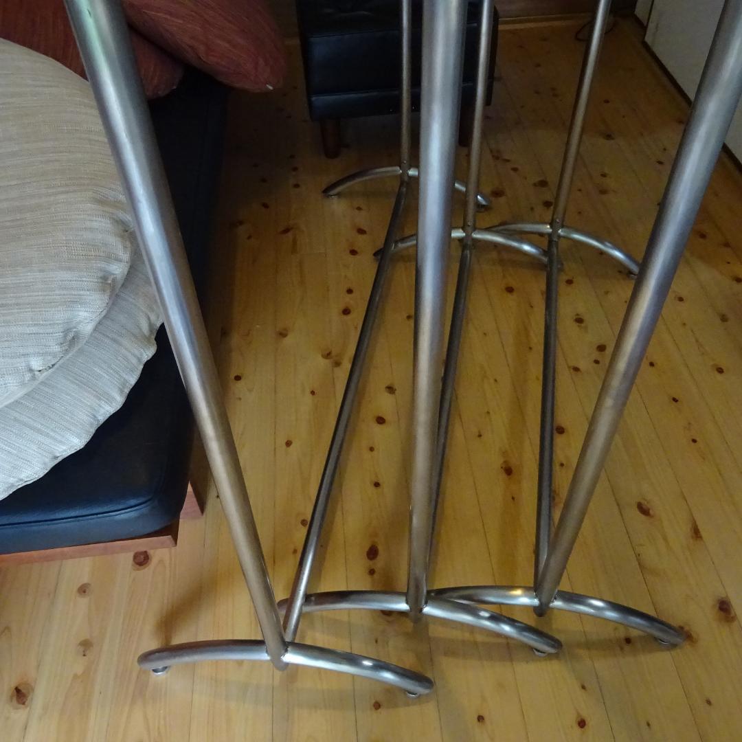 3本　ステンレス× ハンガーラックコートスタンド アイアン アンティークアパレル