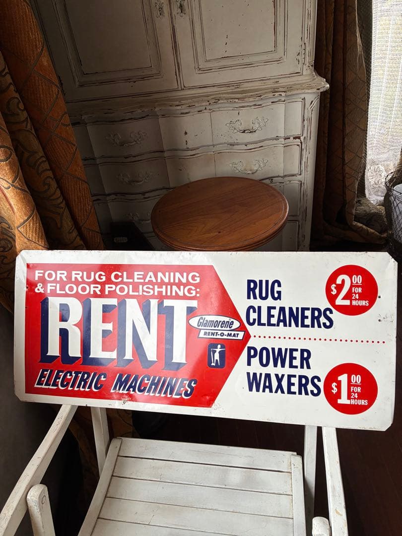 アンティーク　サイン　プレート　大きな　看板　RENT アメリカ　レア