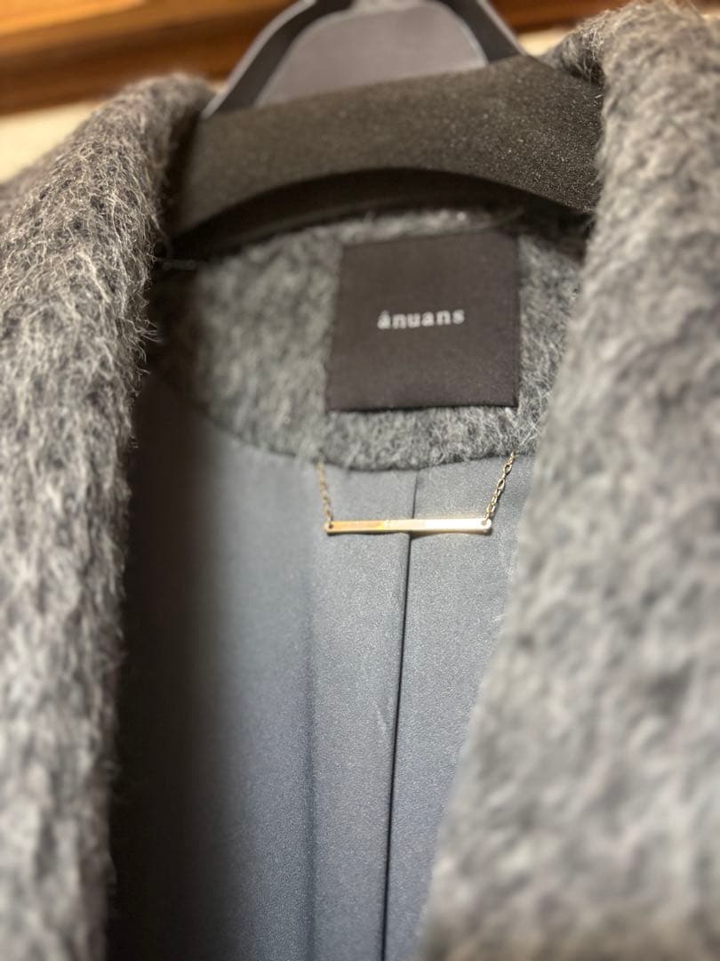anuans アルパカウールショールカラーコート