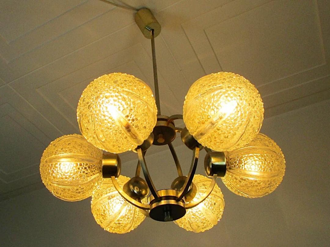 点灯確認済み スプートニク 6灯 60s スペースエイジ シャンデリア ライト