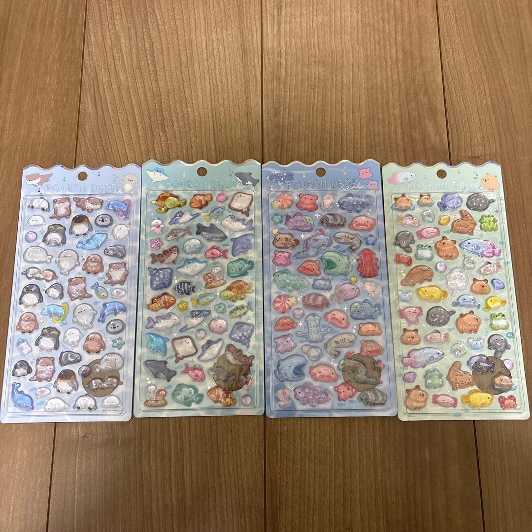 水族館限定　クーリア正規品　ボンボンドロップシール　4点セット