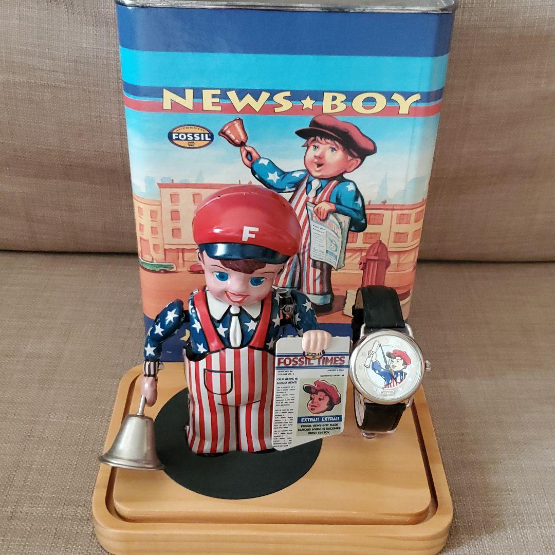 FOSSIL NEWS BOY 時計　ブリキ人形