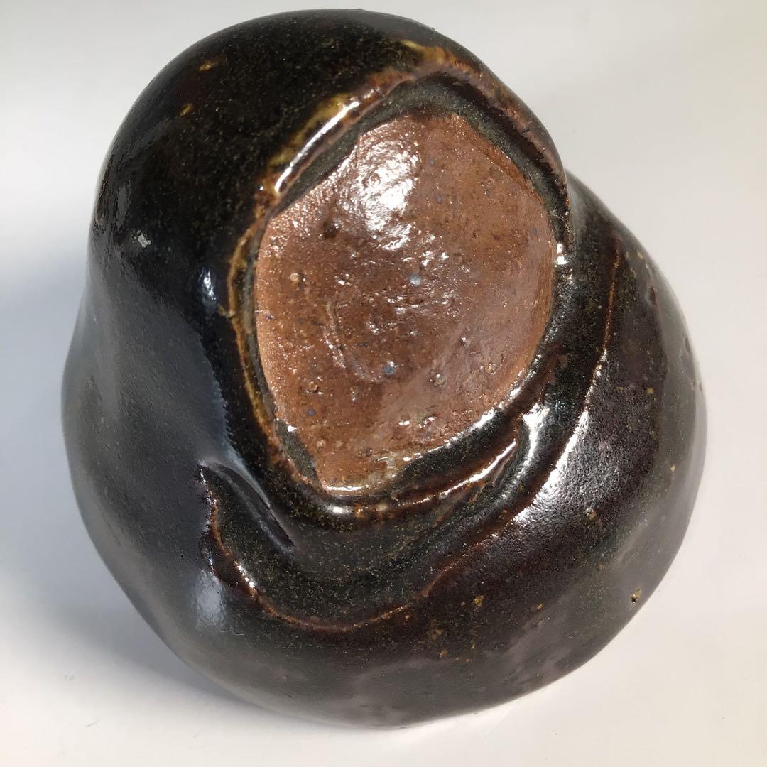 Ｍ４９１　香合　『陶製』『大野鈍阿造』『達磨香合』　共箱　茶道具