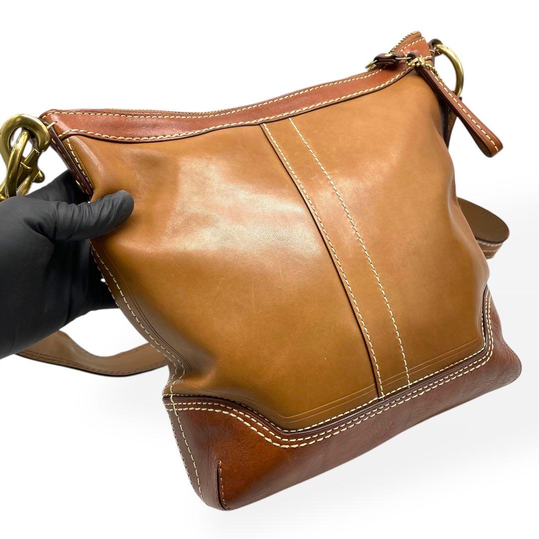 美品　COACH コーチ ショルダーバッグ パッチワーク ミニシグネチャー