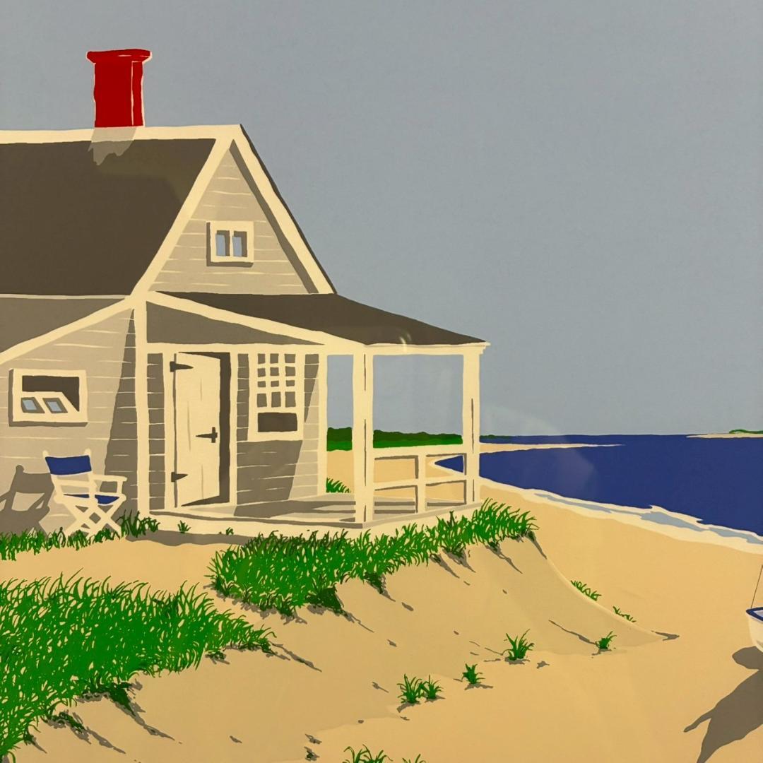 美品 エリック・ホルク「サマーパレス」シルクスクリーン 直筆サイン入り 額縁入り