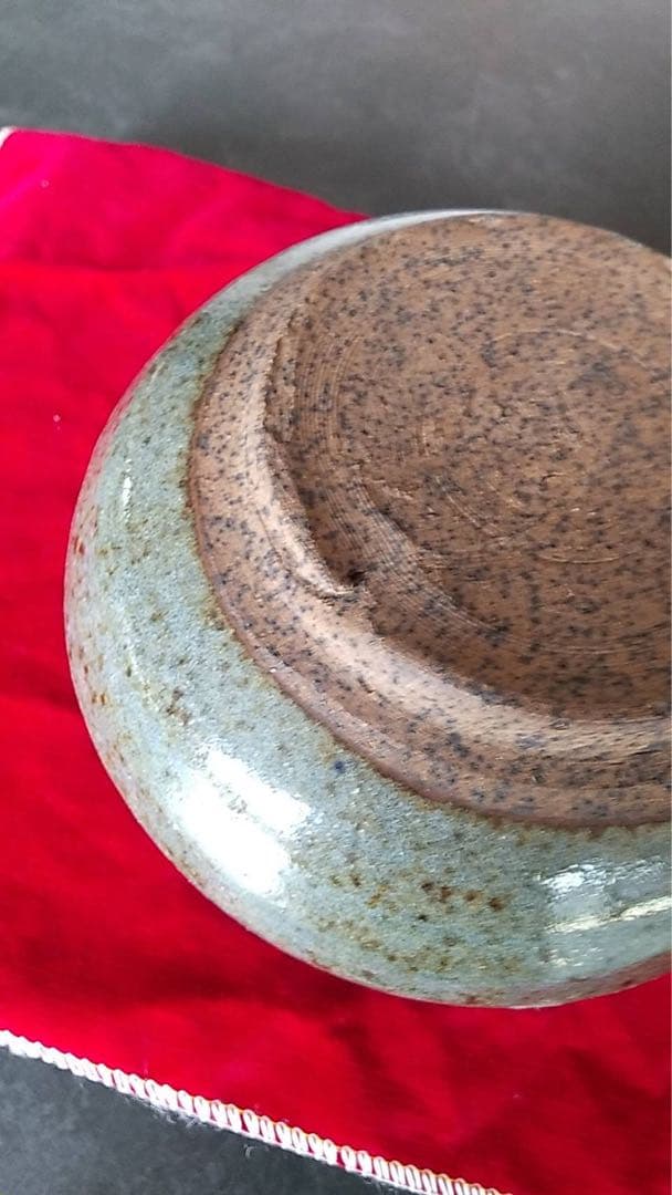 李朝　会寧　国焼　韓国美術　朝鮮美術　海鼠釉　茶道具　煎茶器　小壷