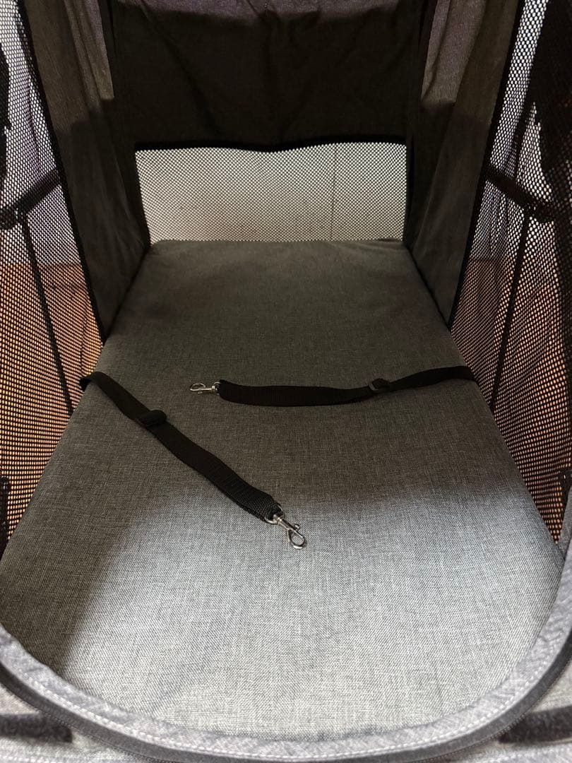 ワンタッチ　折りたたみペットカート グレー