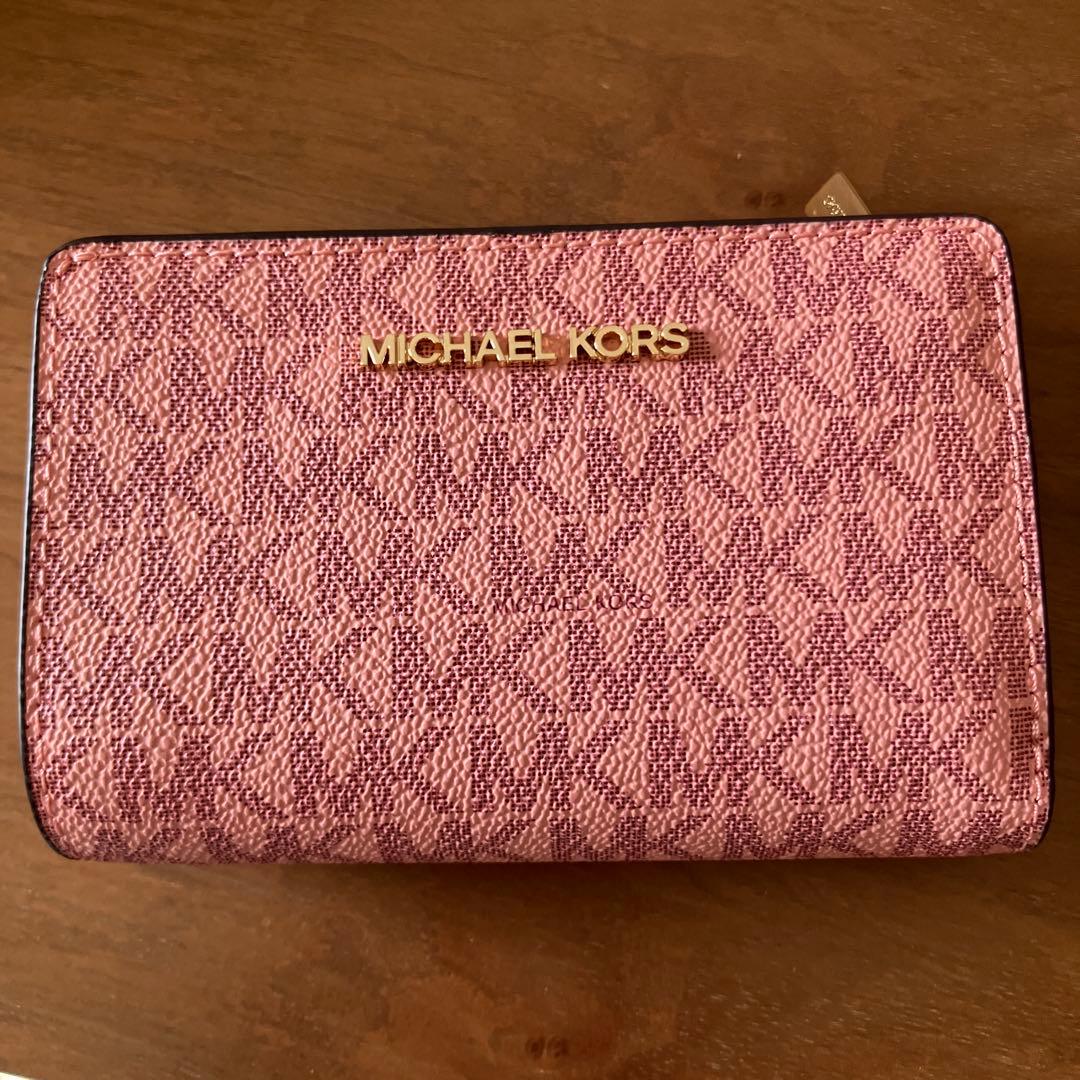 新品未使用　マイケルコース　二つ折り財布　ピンク