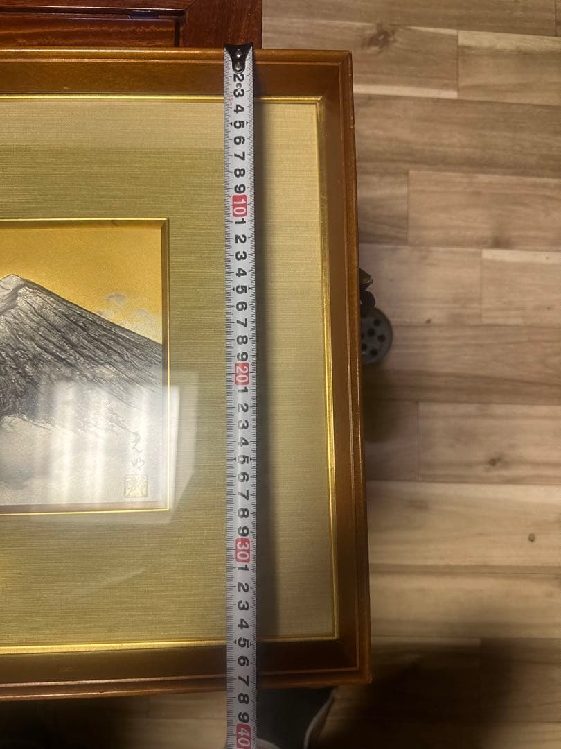 富士山 日本画 金色のフレーム
