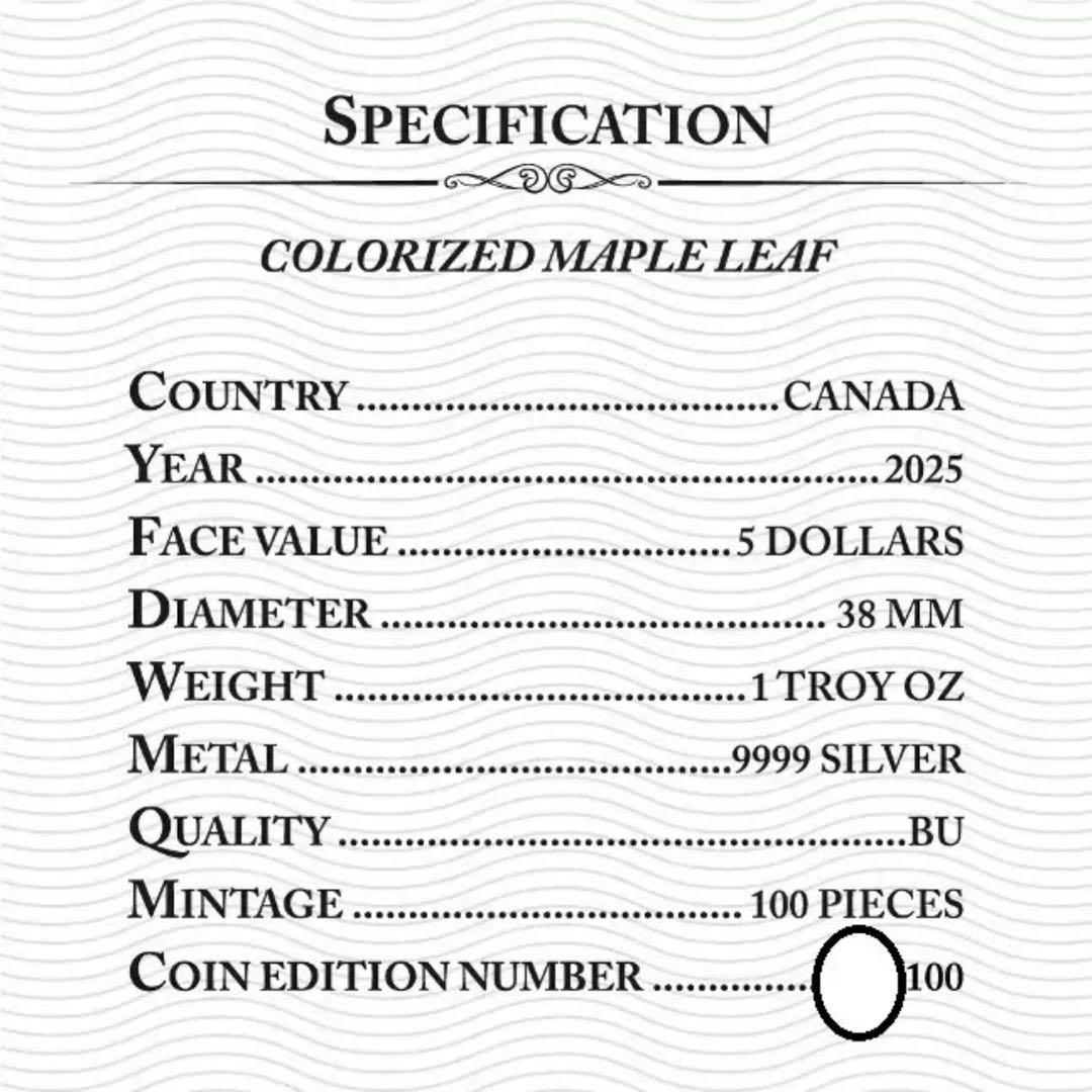 メイプルリーフ 銀貨 カラー 古代エジプト 宝飾アンク(エジプト十字架) 1oz