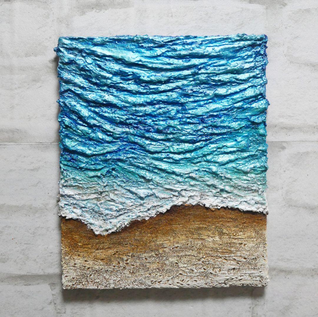 油絵 油彩 油彩画 絵 絵画 【海の砂浜】