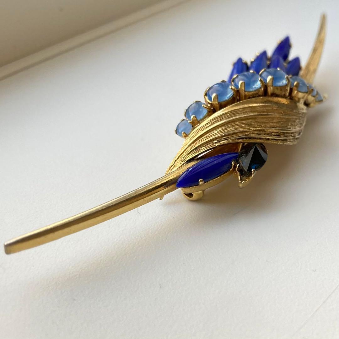超希少】 Christian Dior 1960s ブルーラインストーンブローチ