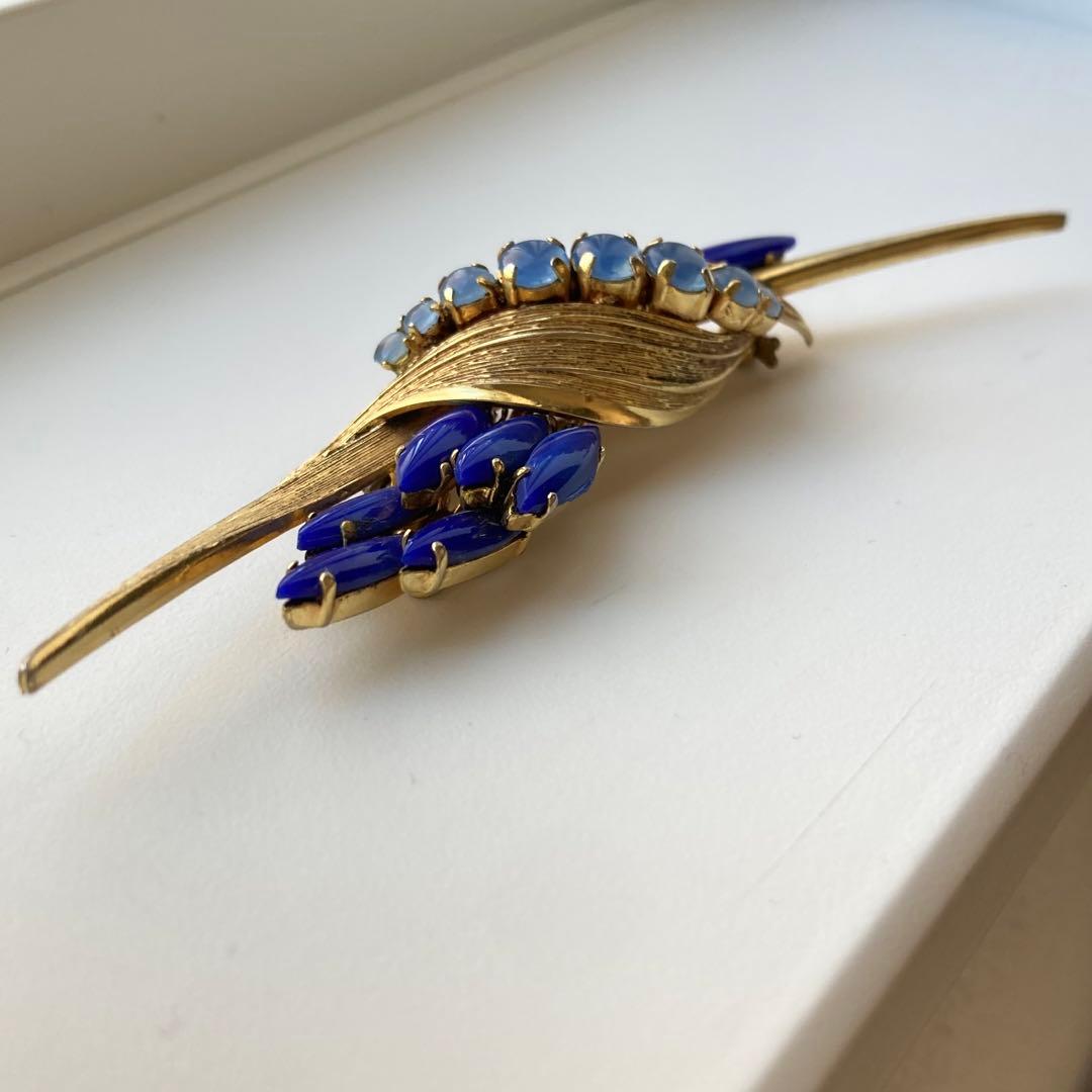 超希少】 Christian Dior 1960s ブルーラインストーンブローチ