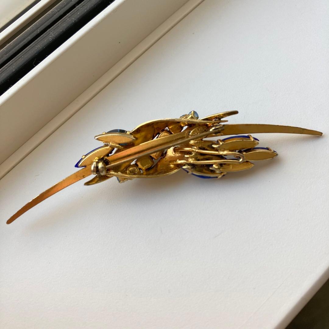 超希少】 Christian Dior 1960s ブルーラインストーンブローチ