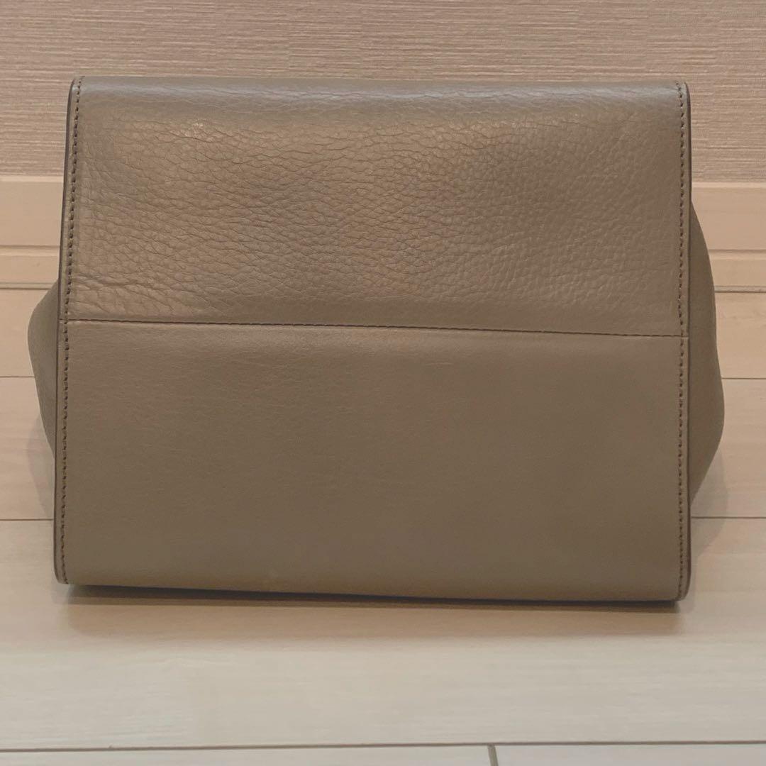 美品✨HIROFU ランポ ハンドバッグ レザー ロゴ刻印 グレー