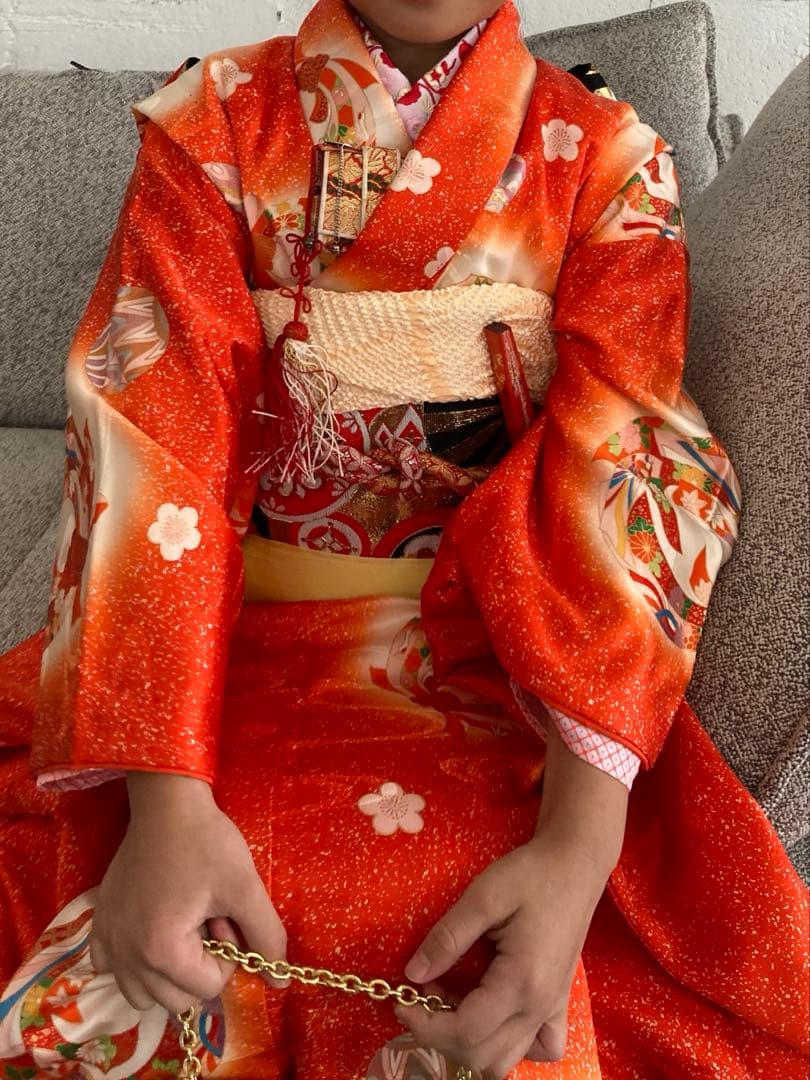 7歳 七五三 正絹 古典柄着物 フルセット