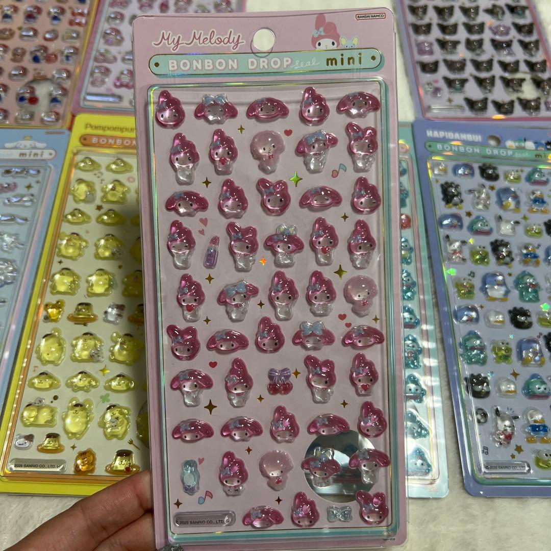 サンリオ・ボンボンドロップシールセット ミニ 8枚　値下げ可能