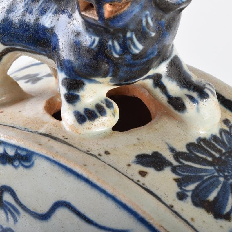 Khiêm Bỉnh　中国　青花　雲龍蓮花文　扁壷　V　7019A