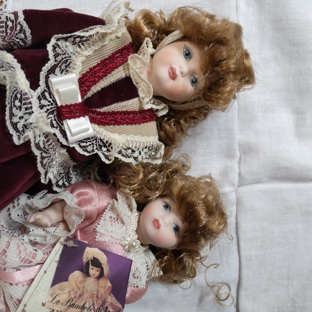 人形　2体　イタリア製　ドール　ヴィンテージ　西洋人形　ビスクドール