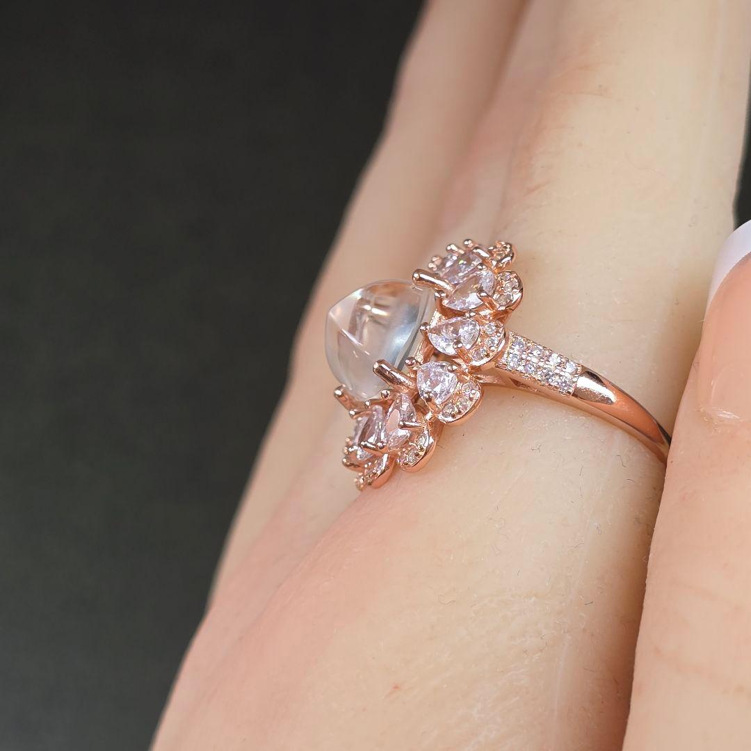 天然水晶xマザーオブパール　リング　天然水晶　マザーオブパール　指輪