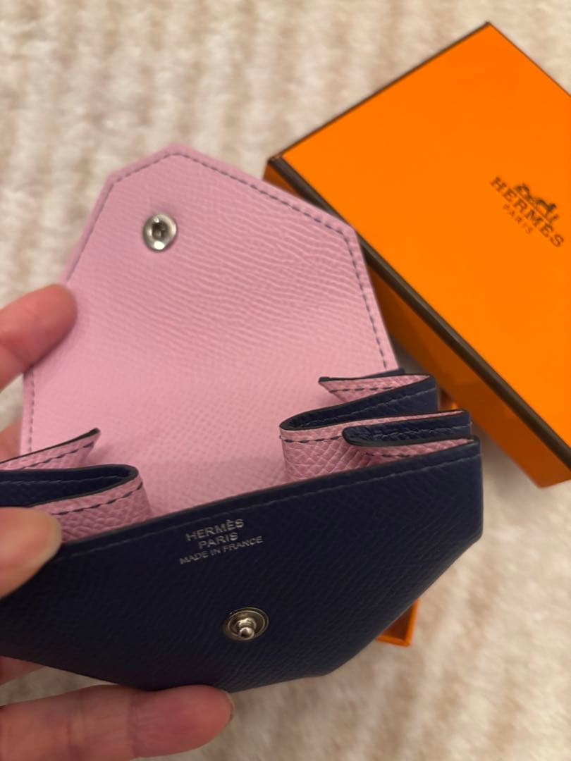 HERMES ネイビー レザー ケース