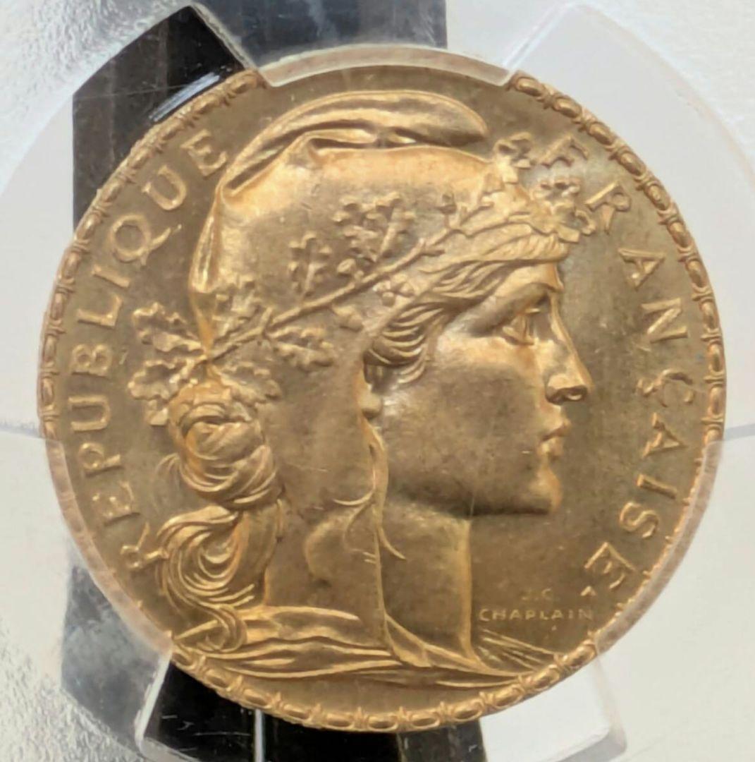 1911年 フランス 20フラン 金貨 PCGS MS66+