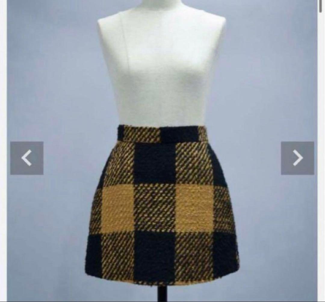 美品 sheller シェリエ ブロックチェック キュロット ツイードパンツ M