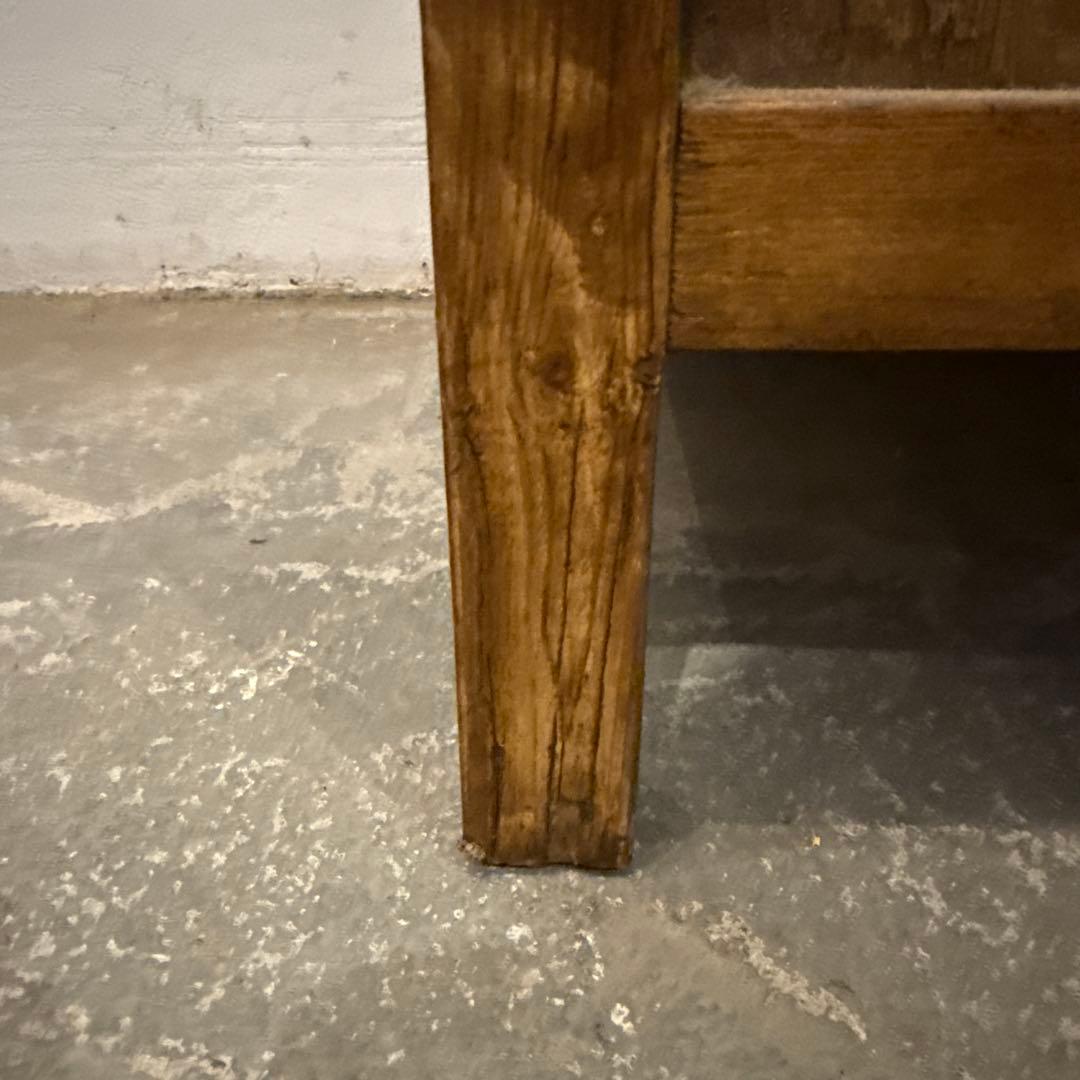 ヴィンテージ　木製サイドテーブル　引き出し／扉収納付き