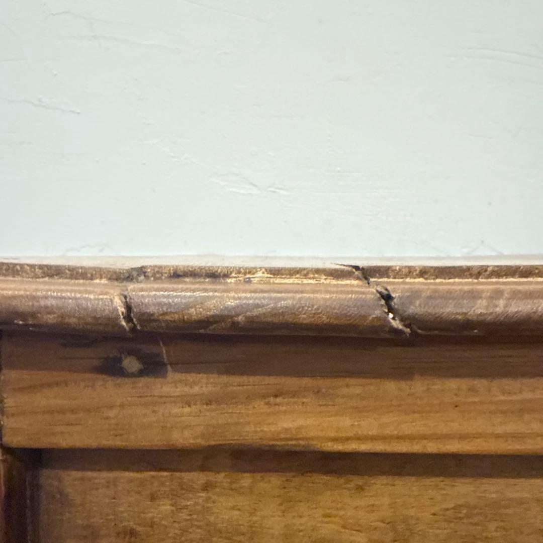 ヴィンテージ　木製サイドテーブル　引き出し／扉収納付き