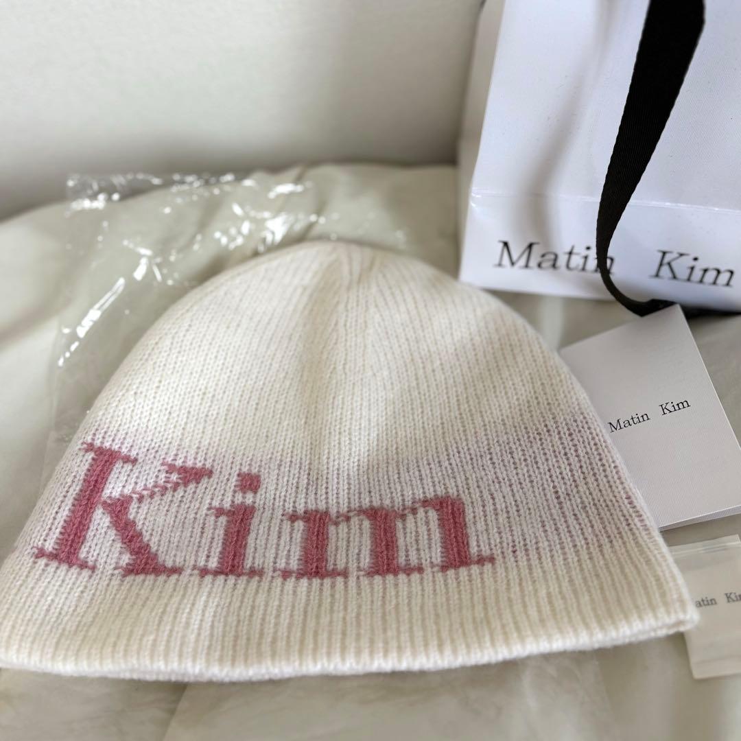Matin Kim ニット帽 ホワイト/ピンク