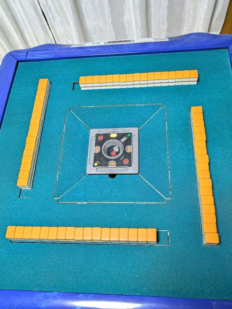 美品　全自動麻雀卓　麻雀牌込　アモス　コング　ブルー　【配送無料】