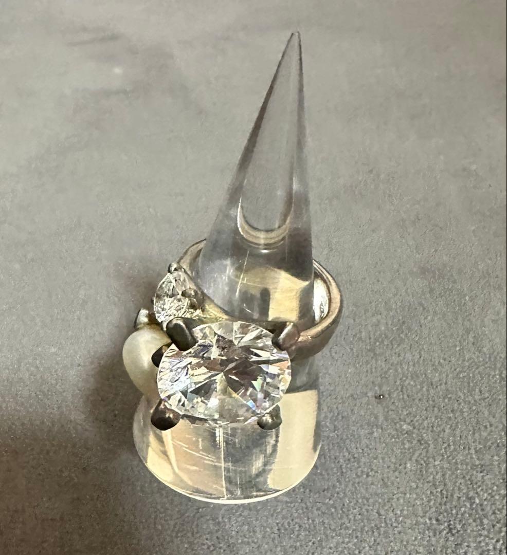 【最終整理】オーバルカットストーンとパールのリング