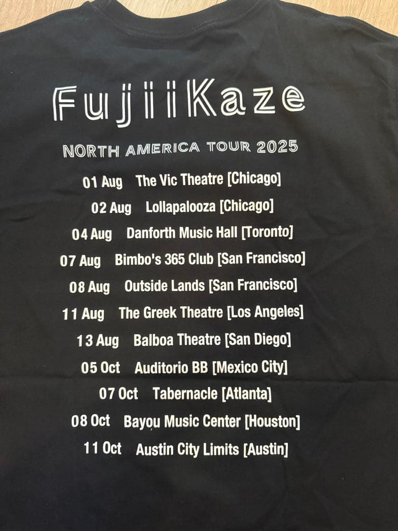 Fujii Kaze North America Tour 2025Tシャツ
