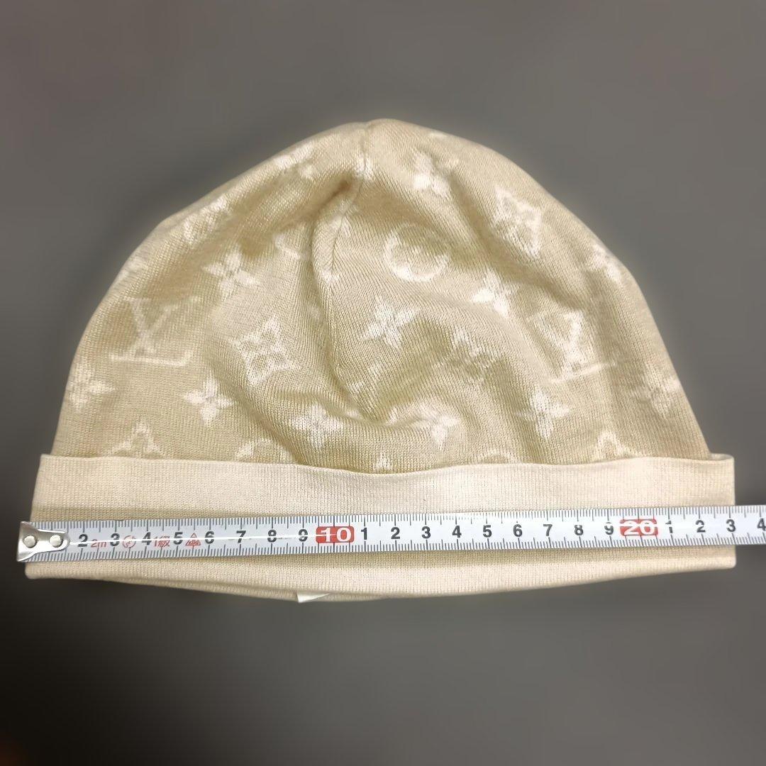 ルイヴィトン ニットキャップ モノグラム ベージュ カシミア シルク 箱付