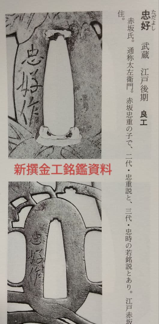 希少　鉄鍔　鐔　(忠好作　丁子透かし)　江戸時代　赤坂忠好　箱付き
