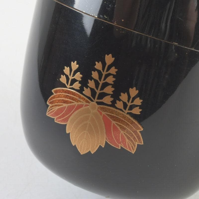 茶道具　松村建作　高台寺蒔絵　内金溜　棗　共箱　V　9287