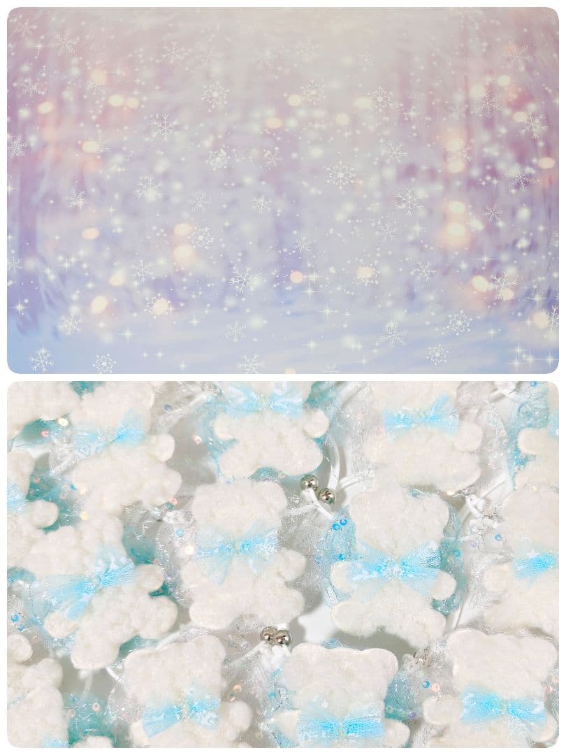 業務用トリミングチョーカー65個+背景布　1月　白くまちゃん　雪の結晶　白熊