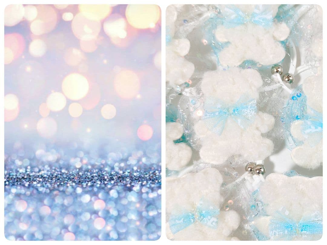 業務用トリミングチョーカー65個+背景布　1月　白くまちゃん　雪の結晶　白熊