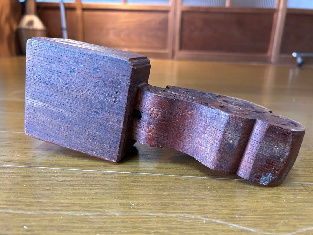 墨壺 大工道具 アンティーク 木製小物入れ 雲模様 レトロ インテリア 花器