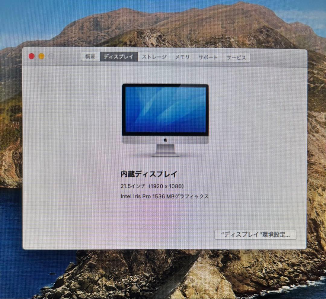 iMac 21.5インチ 2013 8GB デスクトップ ディスプレイ