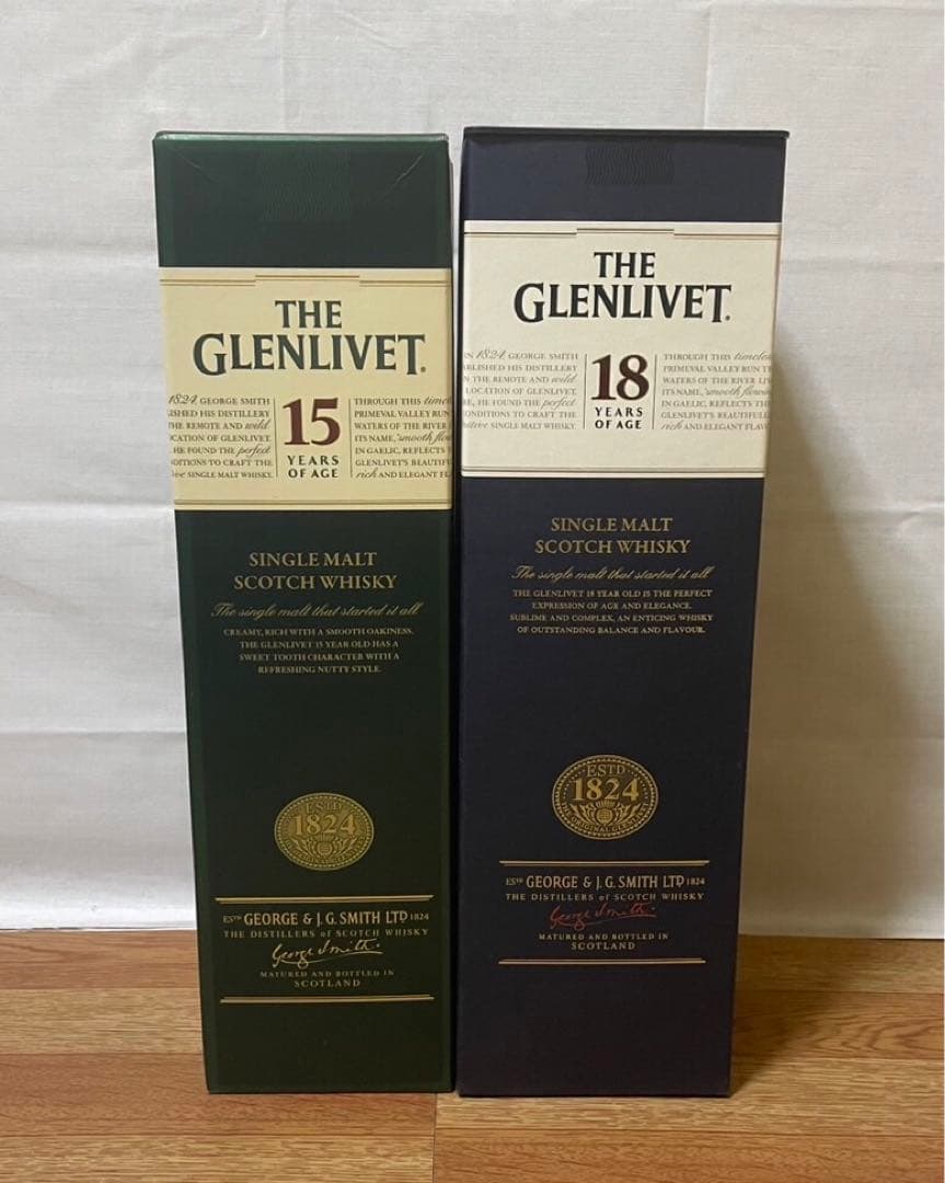旧ボトル グレンリベット15年&グレンリベット18年 1L 2本